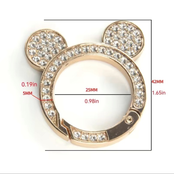 NWT Mouse Rhinestone Keychain Clip - Picture 3 of 3